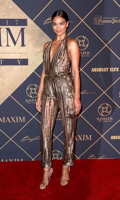 Shanina Shaik wore an Elie Saab jumpsuit with Balmain shoes to the Maxim 100 party at the Hollywood Palladium in L.A.
Photo: Getty Images