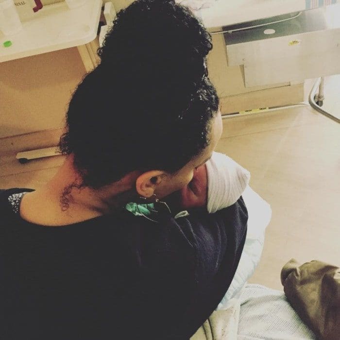 Mahershala Ali and his wife, Amatus Sami-Karim, have welcomed their first child. The <i>Moonlight</i> star confirmed the news on his Instagram page, sharing a photo of his wife cuddling their newborn with the caption: "Bari (Bar-ee) Najma Ali <3 2/22/17 #pisces."
Photo: Instagram/@mahershalaali