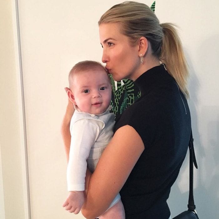 Nothing sweeter than baby kisses! Theo looked happy to receive a gentle peck from his mom Ivanka. Donald Trump's daughter captioned the tender photo, "Smooches from baby Theodore."
Photo: Instagram/@ivankatrump