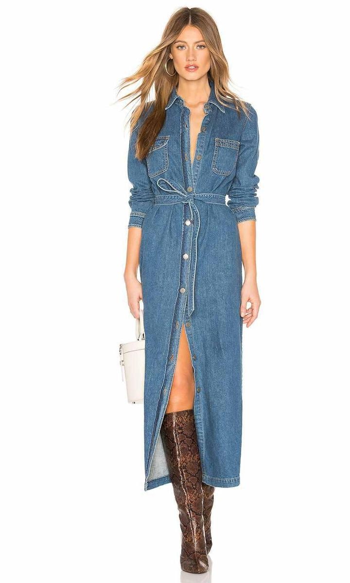 Vestido maxi en denim de Grlfrnd