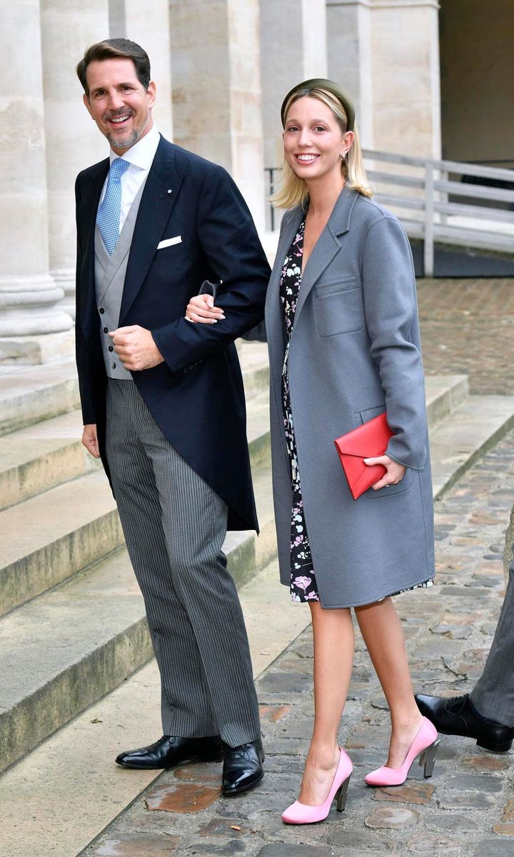 Princess Olympia of Greece wears pink Prada heels