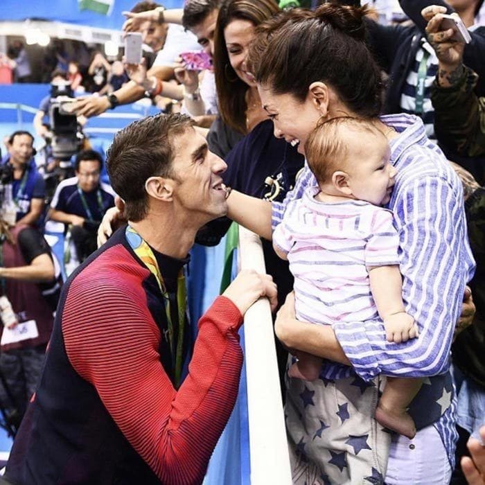 After winning yet another gold medal at the Rio 2016 Olympics, Michael went to go and celebrate with Boomer and his mom in the stalls.
<br>Photo: Instagram/@nicole.m.johnson