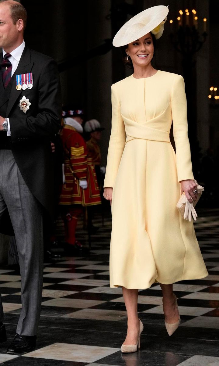 The Princess of Wales exuded sophistication wearing an Emilia Wickstead dress to the service of Thanksgiving for Queen Elizabeth's reign in June.