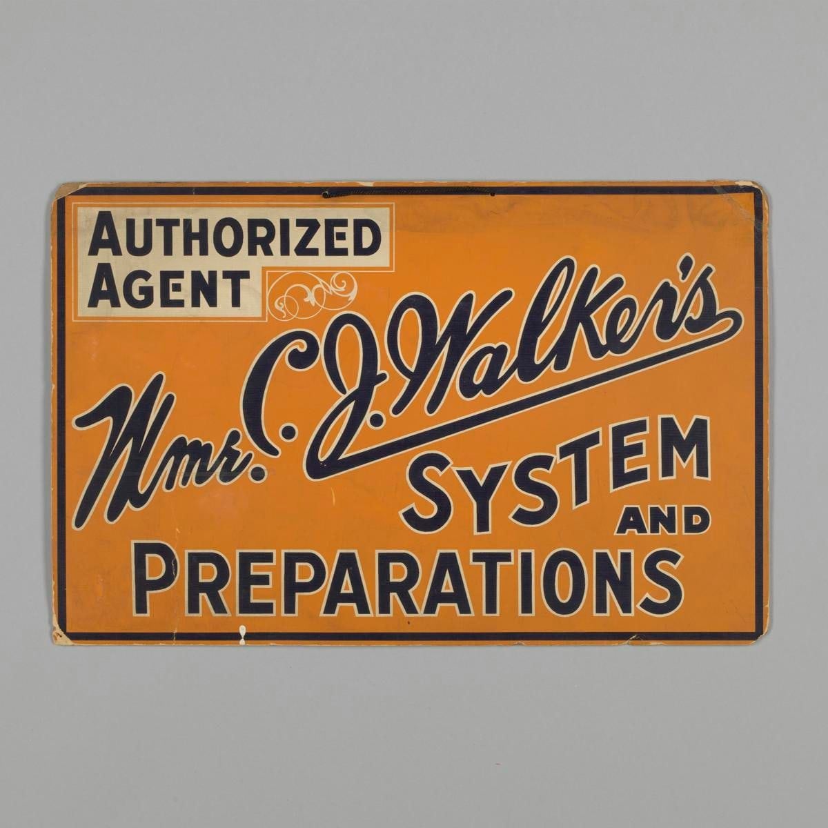 Sign For Authorized Agent Of Mme. C.J. Walkers,