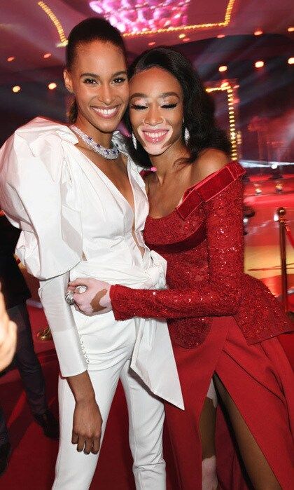 Christmas came early when Cindy Bruna and Winnie Harlow complemented each other in white and red at the de Grisogono party at Villa des Oliviers.
Photo: Getty Images