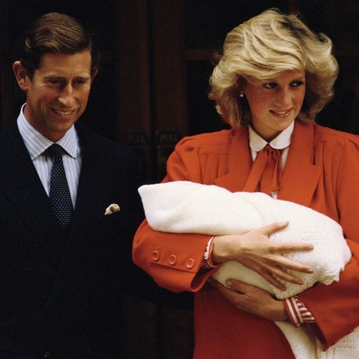 Princess Diana and Prince Charles on day of Prince Harry's birth