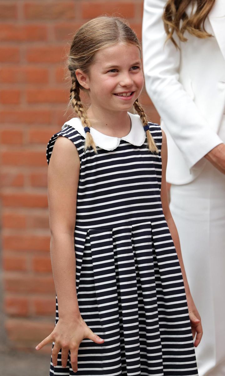 BIRMINGHAM, ENGLAND - AUGUST 02: Princess Charlotte of Cambridge during a visit to SportsAid House at the 2022 Commonwealth Games on August 02, 2022 in Birmingham, England. The Duchess became the Patron of SportsAid in 2013, Team England Futures programme is a partnership between SportsAid, Sport England and Commonwealth Games England which will see around 1,000 talented young athletes and aspiring support staff given the opportunity to attend the Games and take a first-hand look behind-the-scenes. (Photo by Chris Jackson - Pool/Getty Images)