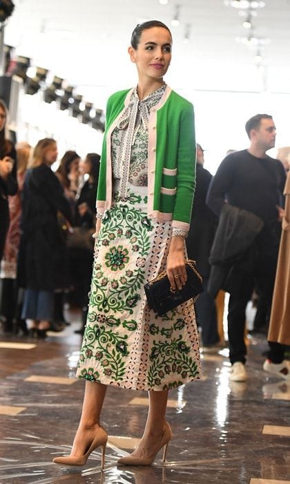 Camilla Belle was a vision in green at the Tory Burch show held at the Whitney Museum of American Art.
Photo: ANGELA WEISS/AFP/Getty Images