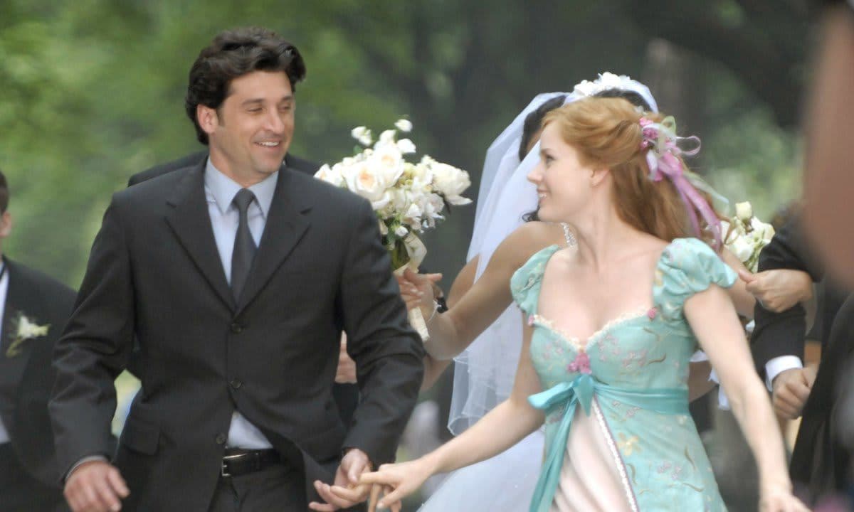 Patrick Dempsey, Amy Adams and Jeff Watson on the Set of Disney's "Enchanted"   July 10, 2006