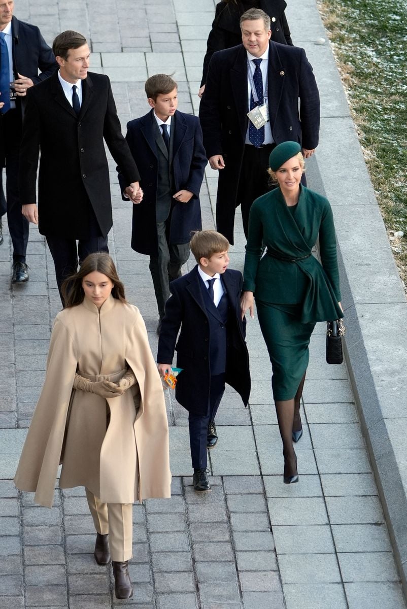 Ivanka Trump, Jared Kushner and their children depart at the end of inaugural ceremonies at the US Capitol on January 20, 2025 in Washington, DC. (Photo by Jack Gruber / POOL / AFP) (Photo by JACK GRUBER/POOL/AFP via Getty Images)