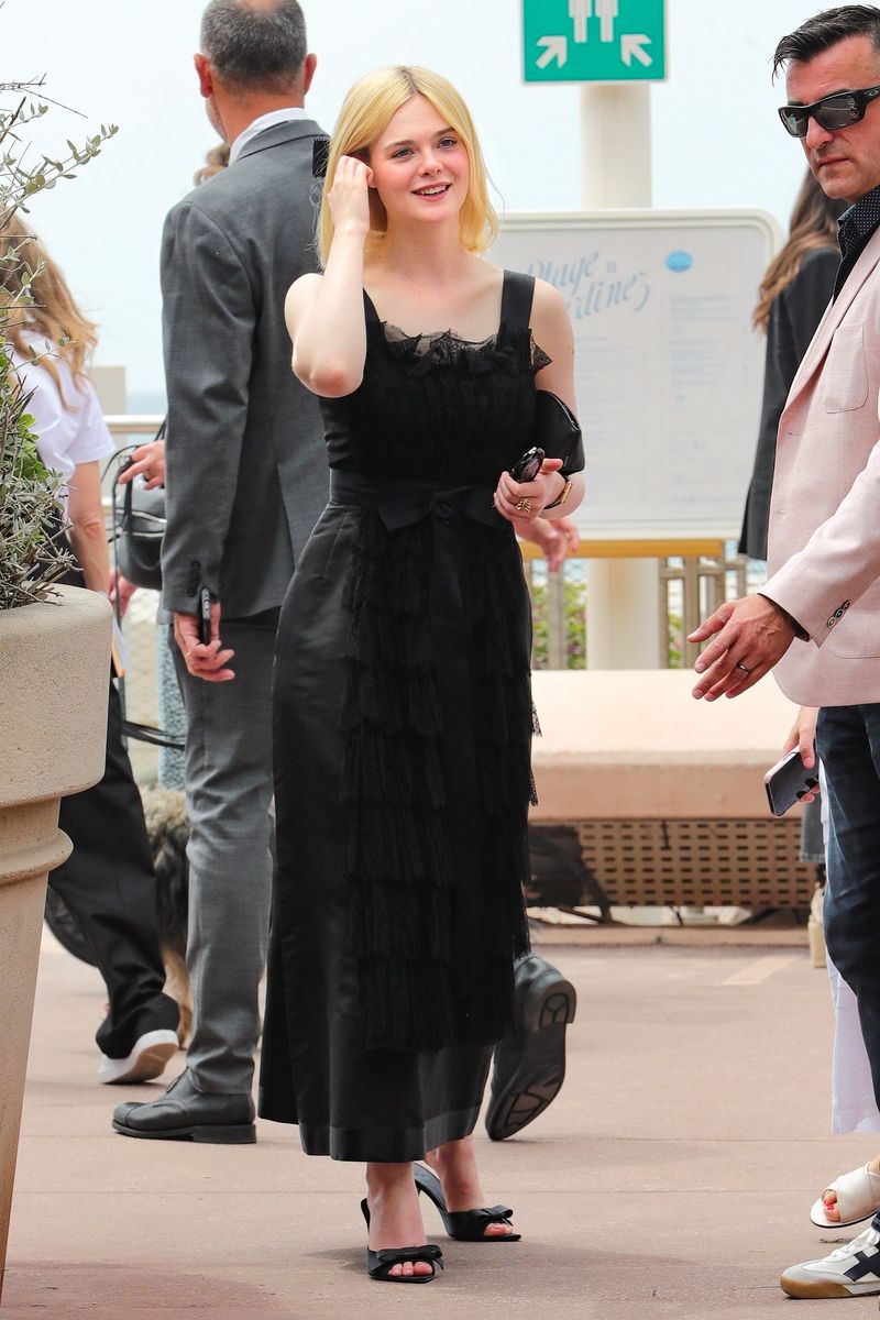 Elle Fanning seen leaving Hotel Martinez in Cannes