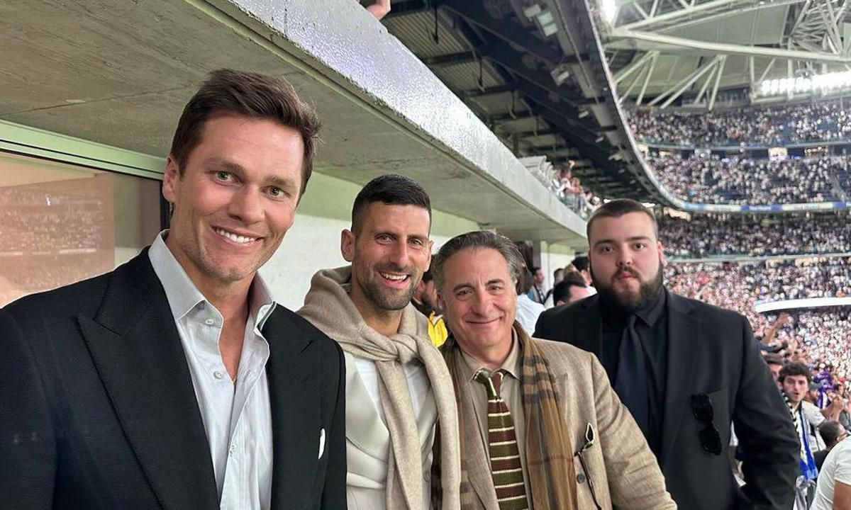 Tom Brady, Novak Djokovic, and Andy Garcia in Madrid.