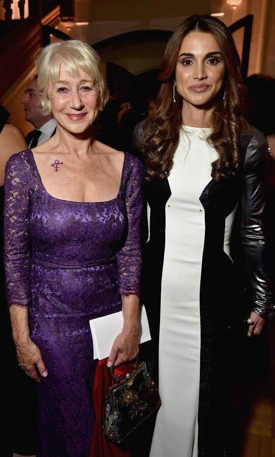 'The Queen' star Helen Mirren and real-life royal Queen Rania of Jordan.
<br>
Photo: Getty Images