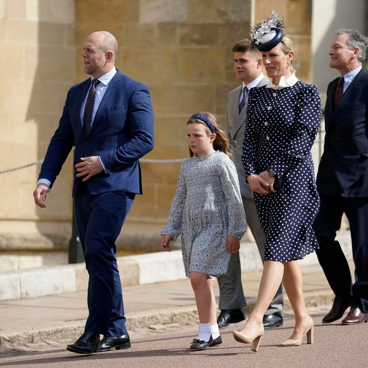 Mia Tindall accompanied her mom, Zara, and dad, Mike.