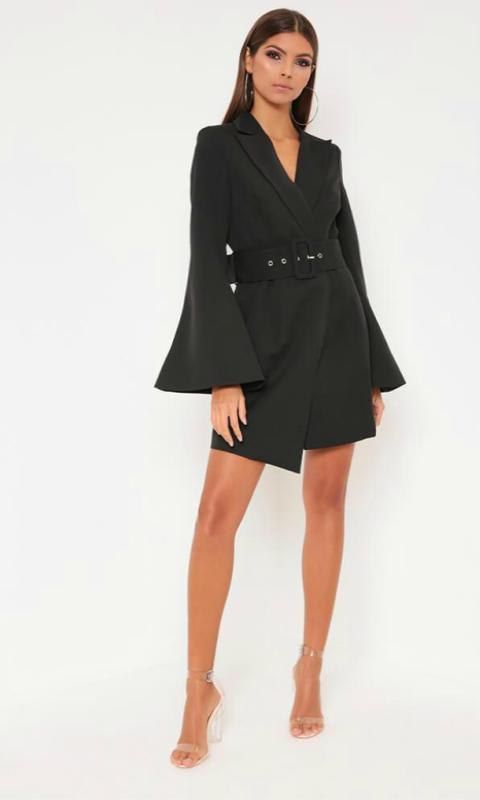 Black Belted Blazer Dress by I Saw it First