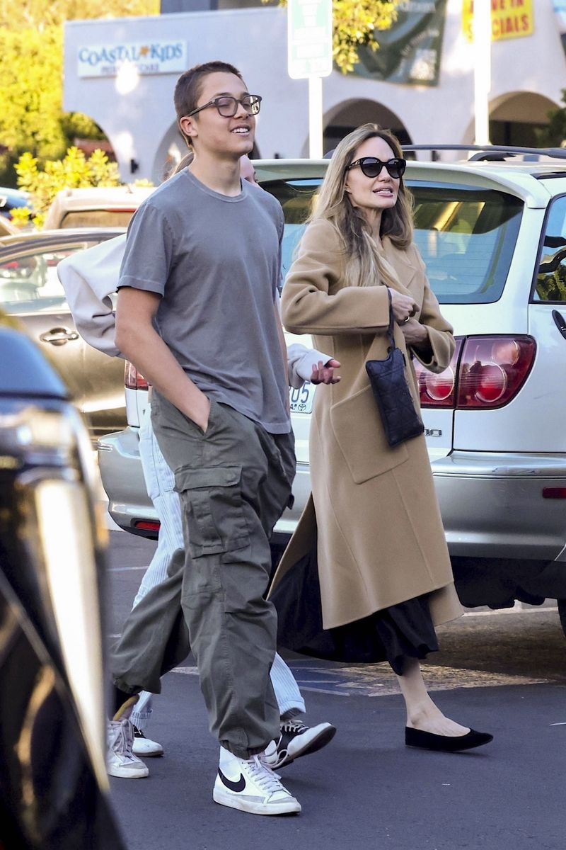 Angelina Jolie was seen grocery shopping with her children, Vivienne and Knox Jolie-Pitt