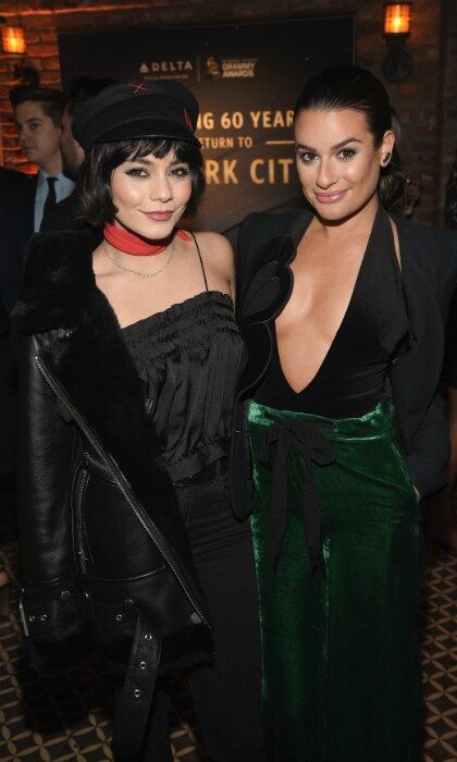 Vanessa Hudgens and Lea Michele watched Julia Michaels perform at the Delta Air Lines GRAMMY party at the Bowery Hotel.
Vanessa, who recently wrapped filming Second Act with Jennifer Lopez told HELLO! that she "fell in love" with her. "Her advice to me was to look at people I aspire to be like and see what their team is," she shared of JLo's guidance. "I feel like a big part of being in the business is making sure you have the right team, because if you're doing your art and it's not going out to the right places, it's not going to get you to where you want to be. So team is very important."
Photo: Getty Images