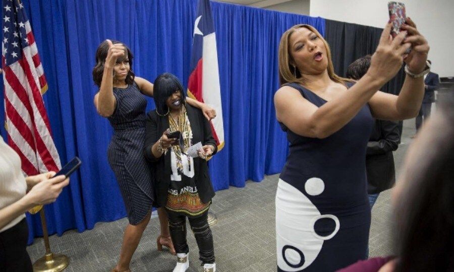 <b>10. She possesses serious selfie skills</b>
<br>
It's no surprise that Michelle has some of the coolest friends, but having the selfie proof to show it makes it even better. In this instance, she posed with Queen Latifah and Missy Elliot during the 62 Million Girls event in Austin, TX.
Photo: Instagram/@michelleobama