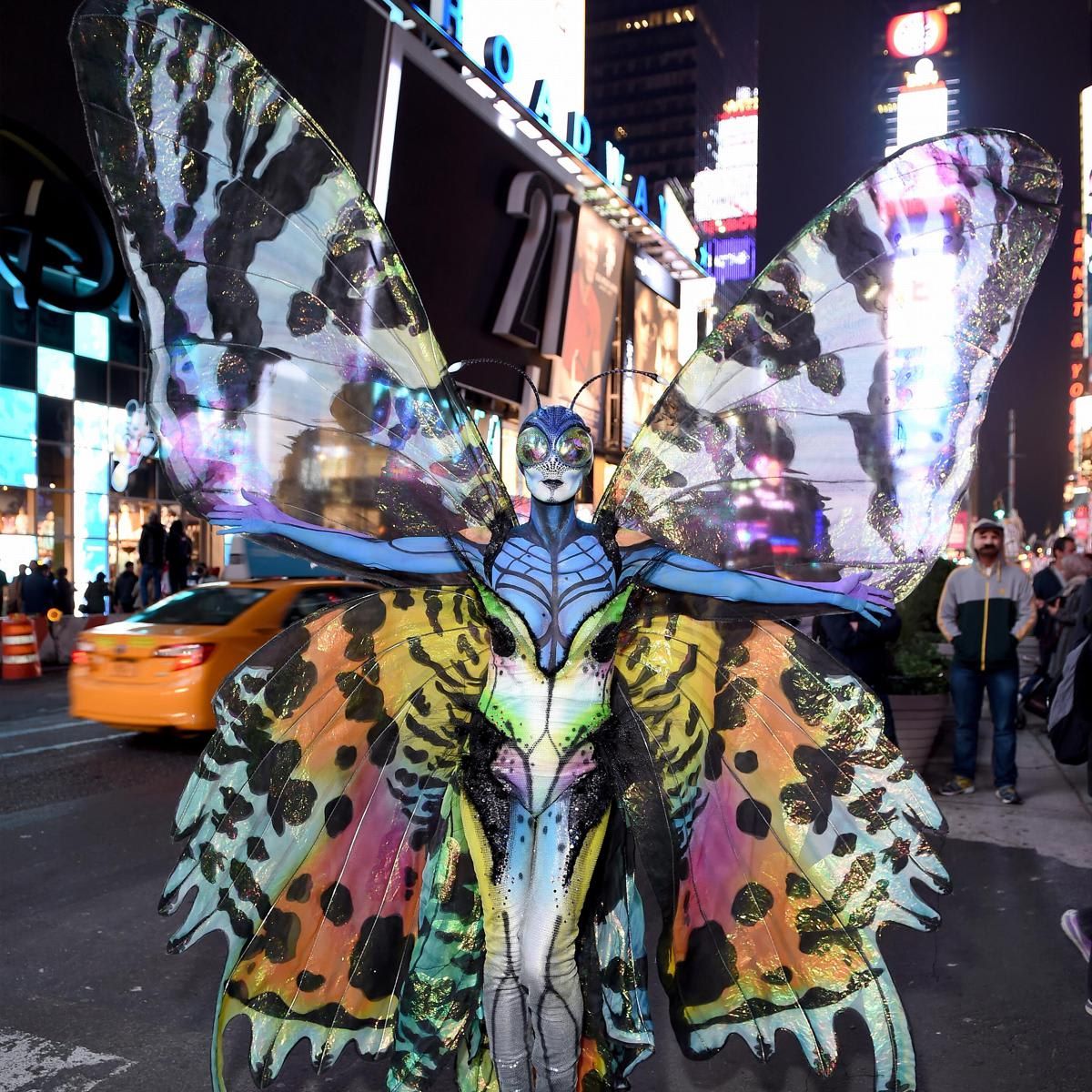 Heidi Klum Gives Times Square Visitors A Sneak Peek Of Her Halloween Costume Before Hosting Her Annual Party At TAO Downtown Sponsored By Moto X