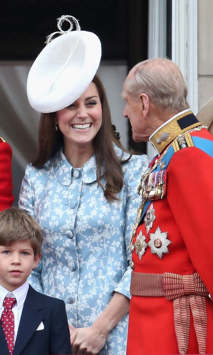 Kate had a case of the giggles while chatting with Prince Philip during Trooping the Colour in 2015.