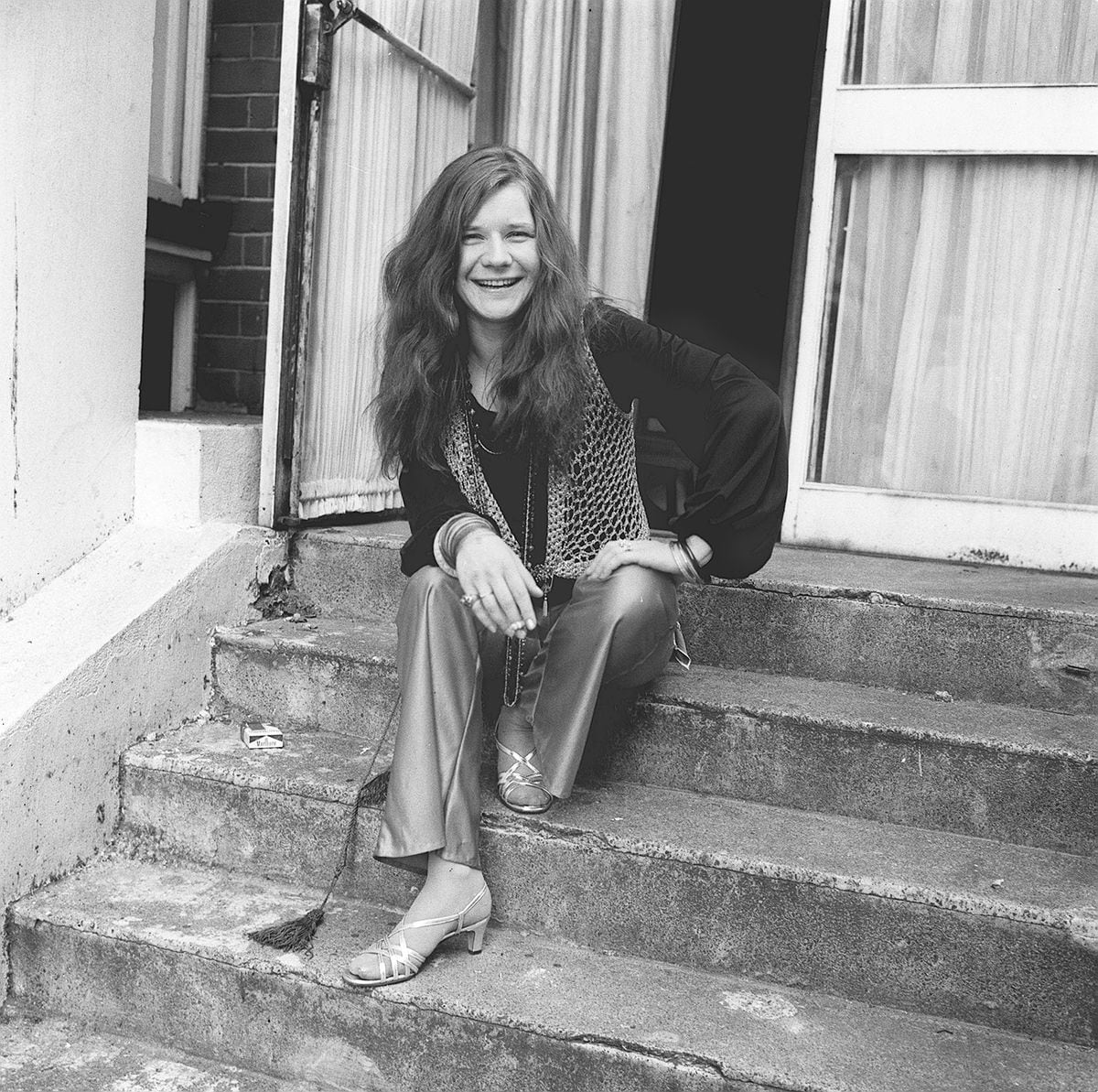 Janis Joplin in London in a Mayfair mews in 1969. She was due to appear at the Royal Albert Hall. Monday April 27, 1969. 