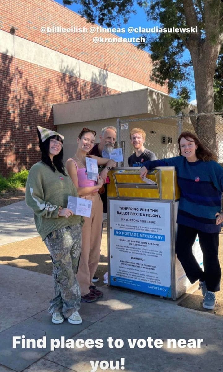 Billie Eilish, Finneas, Claudia Sulewski, Maggie Baird and Patrick O'Connell