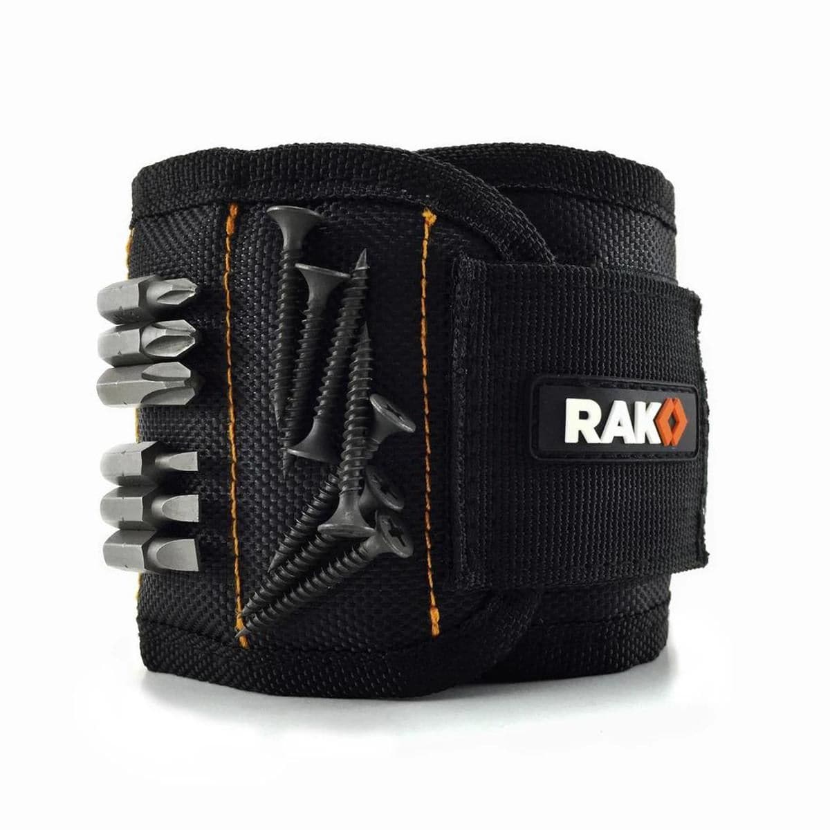 Magnetic wristband with strong magnets for holding screws, nails, drill bits by Rak