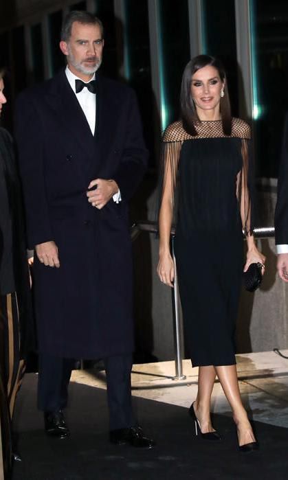 Queen Letizia stuns in Carolina Herrera coat and fringe dress