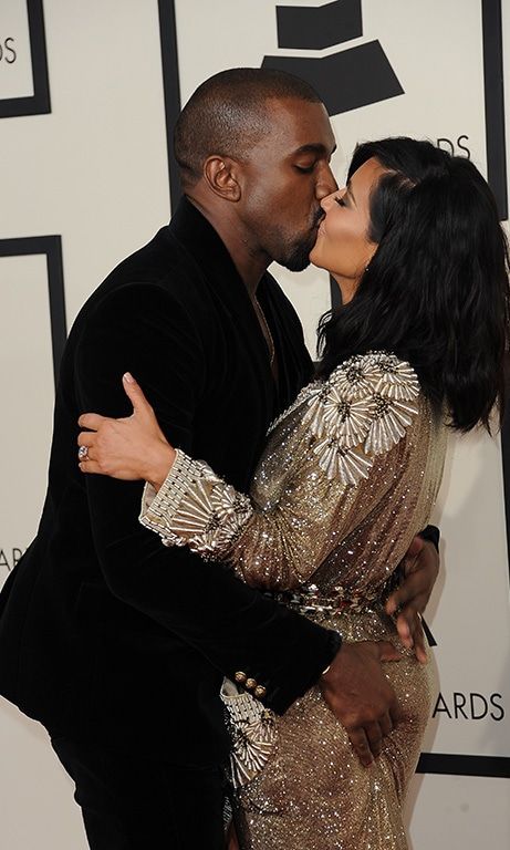 Remember Kanye West and Kim Kardashian's iconic Grammy Awards smooch?
Photo: Getty Images