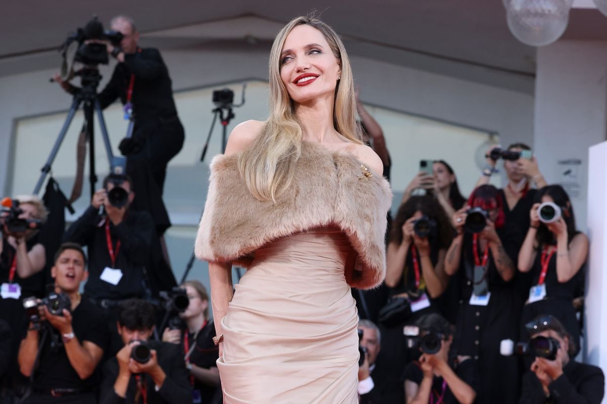  Angelina Jolie attends a red carpet for "Maria" during the 81st Venice International Film Festival at  on August 29, 2024 in Venice, Italy. (Photo by Stefania D'Alessandro/WireImage)