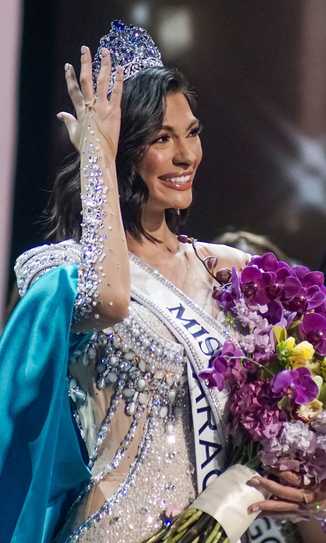 SAN SALVADOR, EL SALVADOR - NOVEMBER 18: Miss Nicaragua  Sheynnis Palacios is crowned as Miss Universe 2023 during the 72nd Miss Universe Competition at Gimnasio Nacional JosÃ© Adolfo Pineda on November 18, 2023 in San Salvador, El Salvador. (Photo by Alex PeÃ±a/Getty Images)