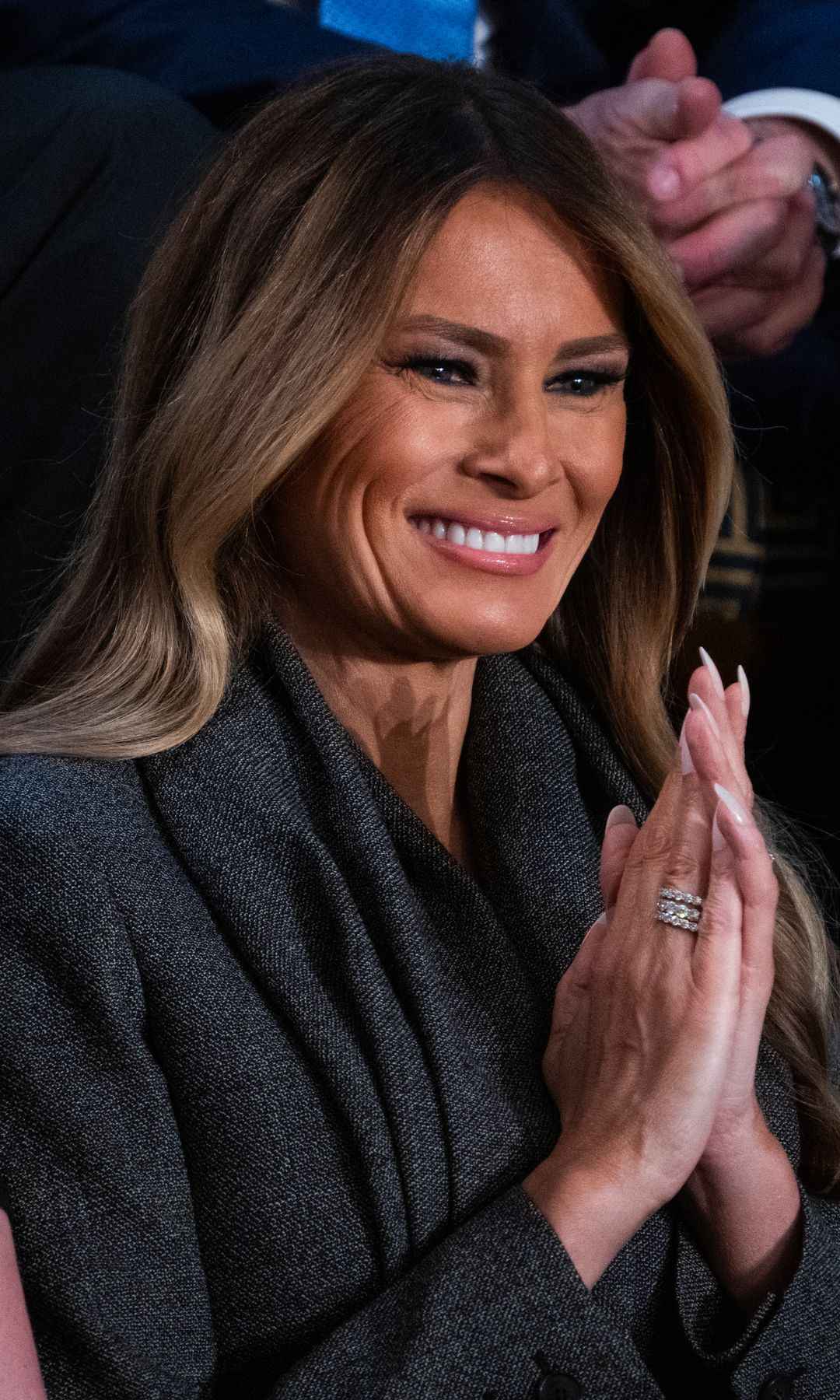 Melania Trump is all smiles in belted look at the joint session of Congress