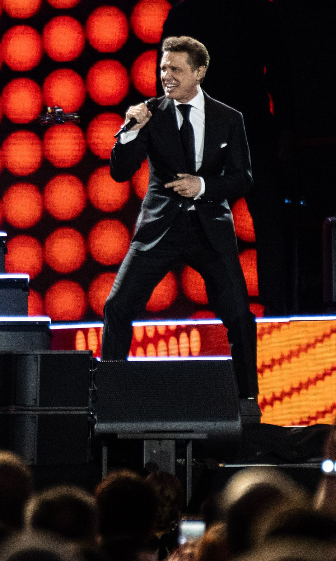 Luis Miguel performs at Estadio Santiago Bernabeu on July 06, 2024 in Madrid, Spain. 