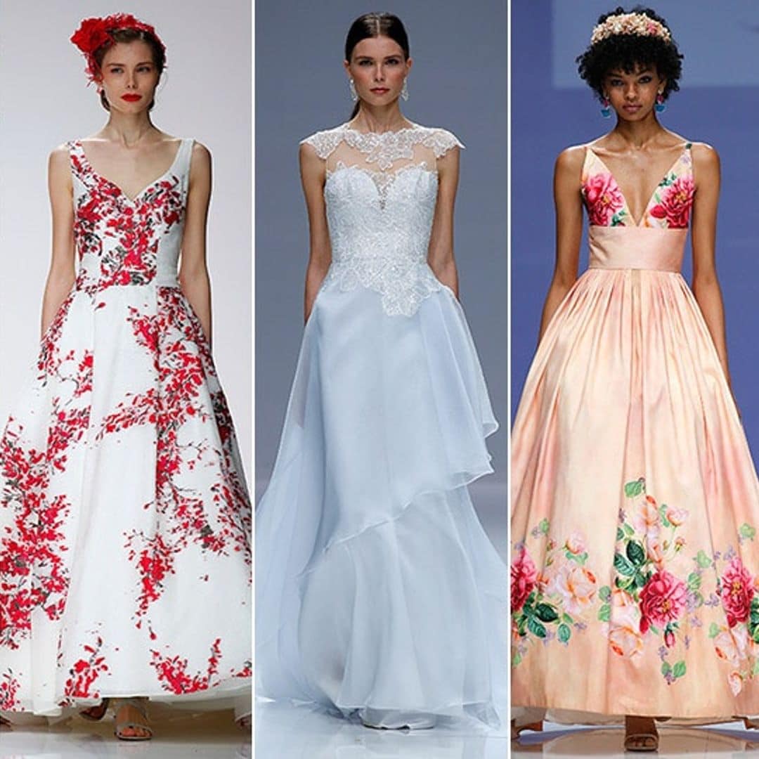 Think pink or something blue? The prettiest colored wedding dresses from Barcelona Bridal Week