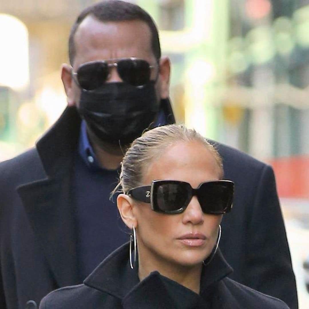 Jennifer Lopez and Alex Rodriguez match in understated ensembles for Miami arrival