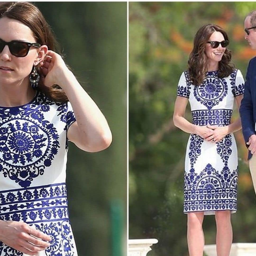 Kate Middleton wears Naeem Khan dress to visit Taj Mahal