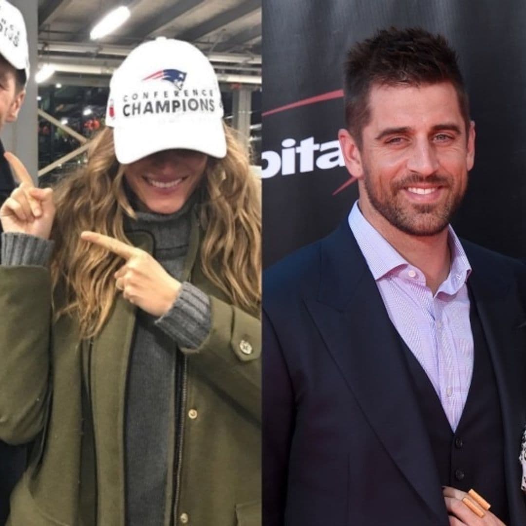 Gisele Bundchen congratulates Tom Brady after win while Olivia Munn consoles Aaron Rodgers after loss