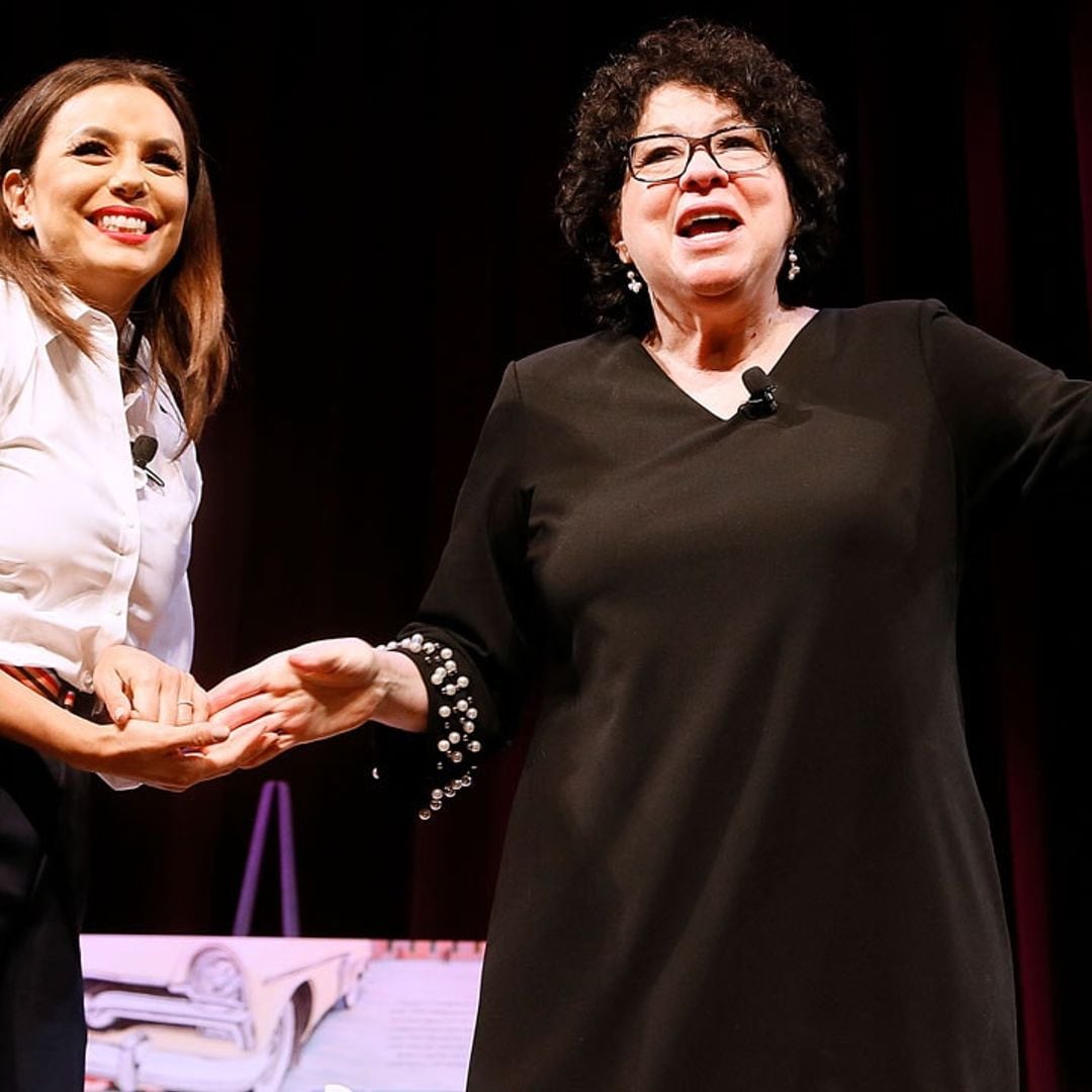 What are Eva Longoria and baby Santi doing with Supreme Court Justice Sonia Sotomayor?