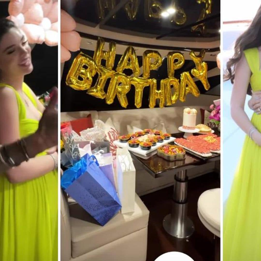 Nadia Ferreira and Marc Anthony celebrate her birthday aboard a yacht