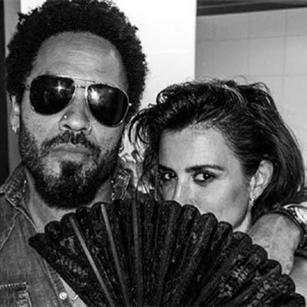 Penelope Cruz visits Lenny Kravitz backstage at his Madrid concert