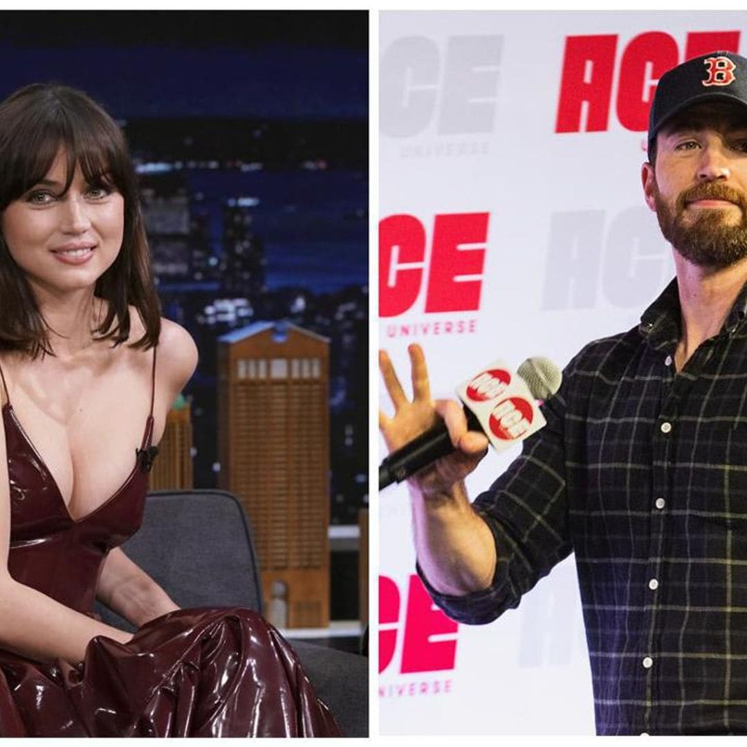 See ‘Knives Out’ costars Ana de Armas and Chris Evans reunite on set for a new film