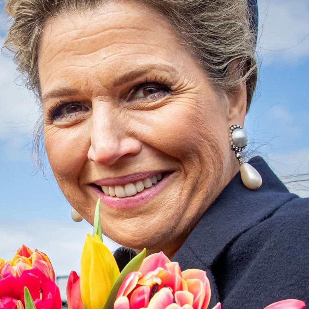 Queen Maxima pays visit to a tulip barn with King Willem-Alexander: See the colorful photos