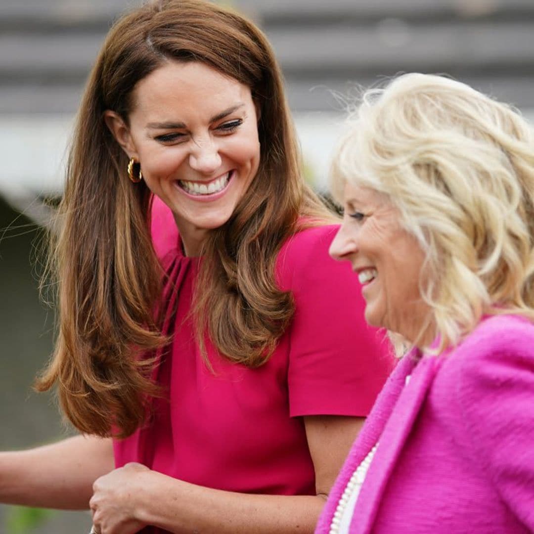 Kate Middleton and First Lady Dr. Jill Biden look pretty in pink for joint engagement