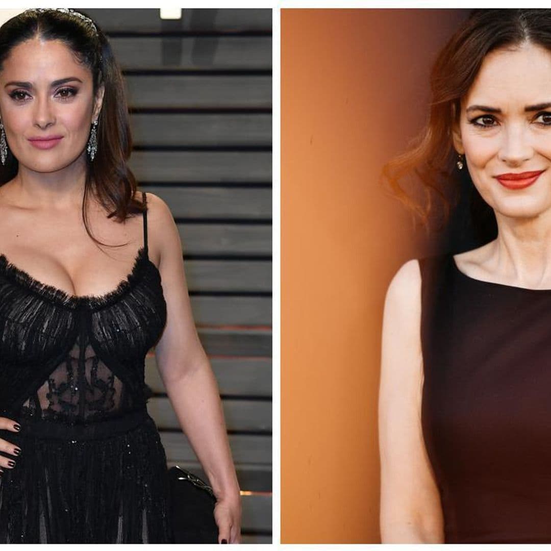 Salma Hayek asks her followers if she resembles Winona Ryder in a throwback picture