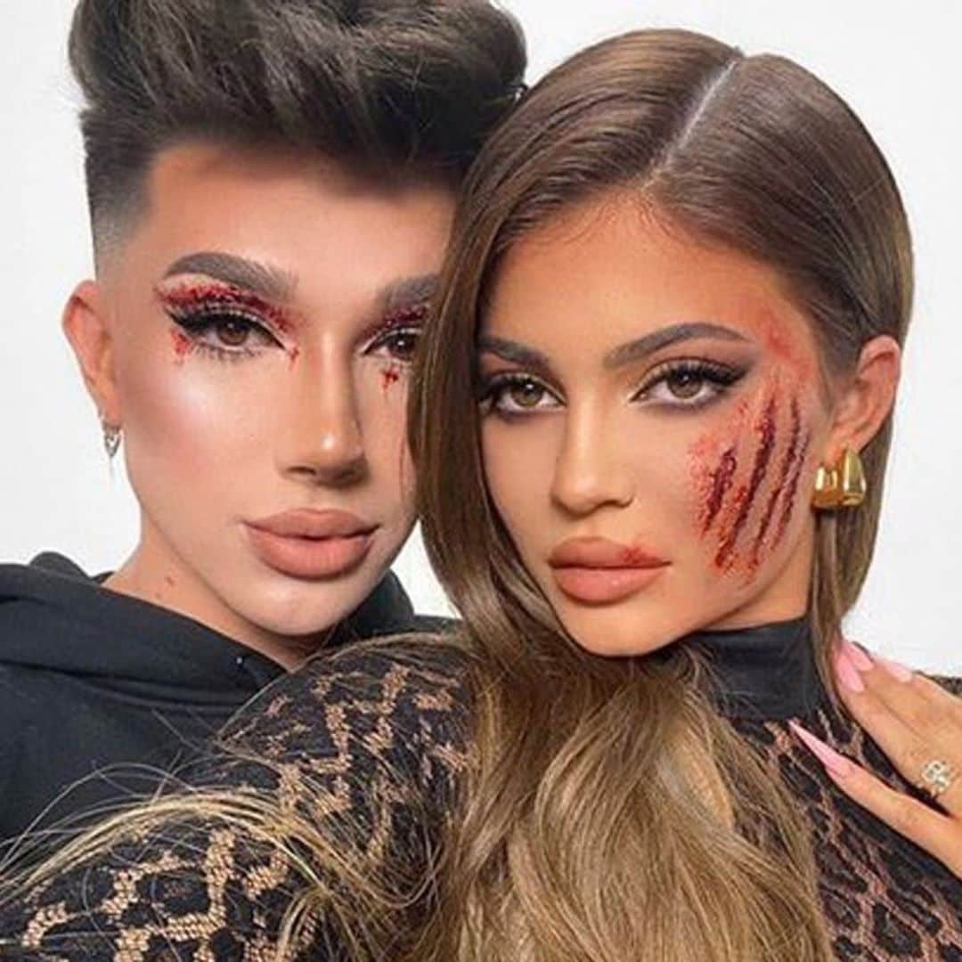 Kylie Jenner drinks wine and spills some tea while James Charles does her makeup