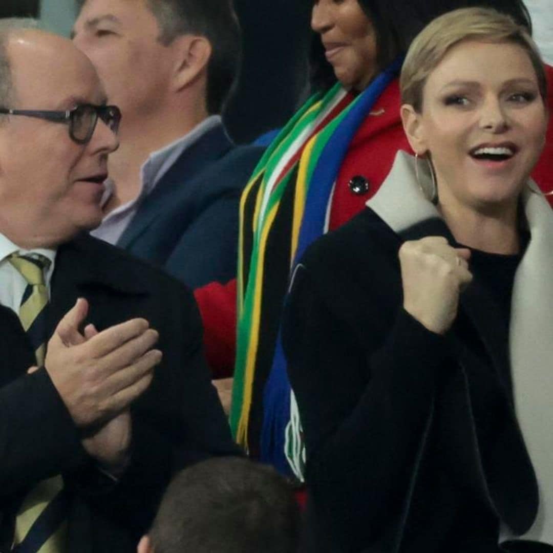 Princess Charlene joined by Prince Albert as she cheers on South Africa: Photos