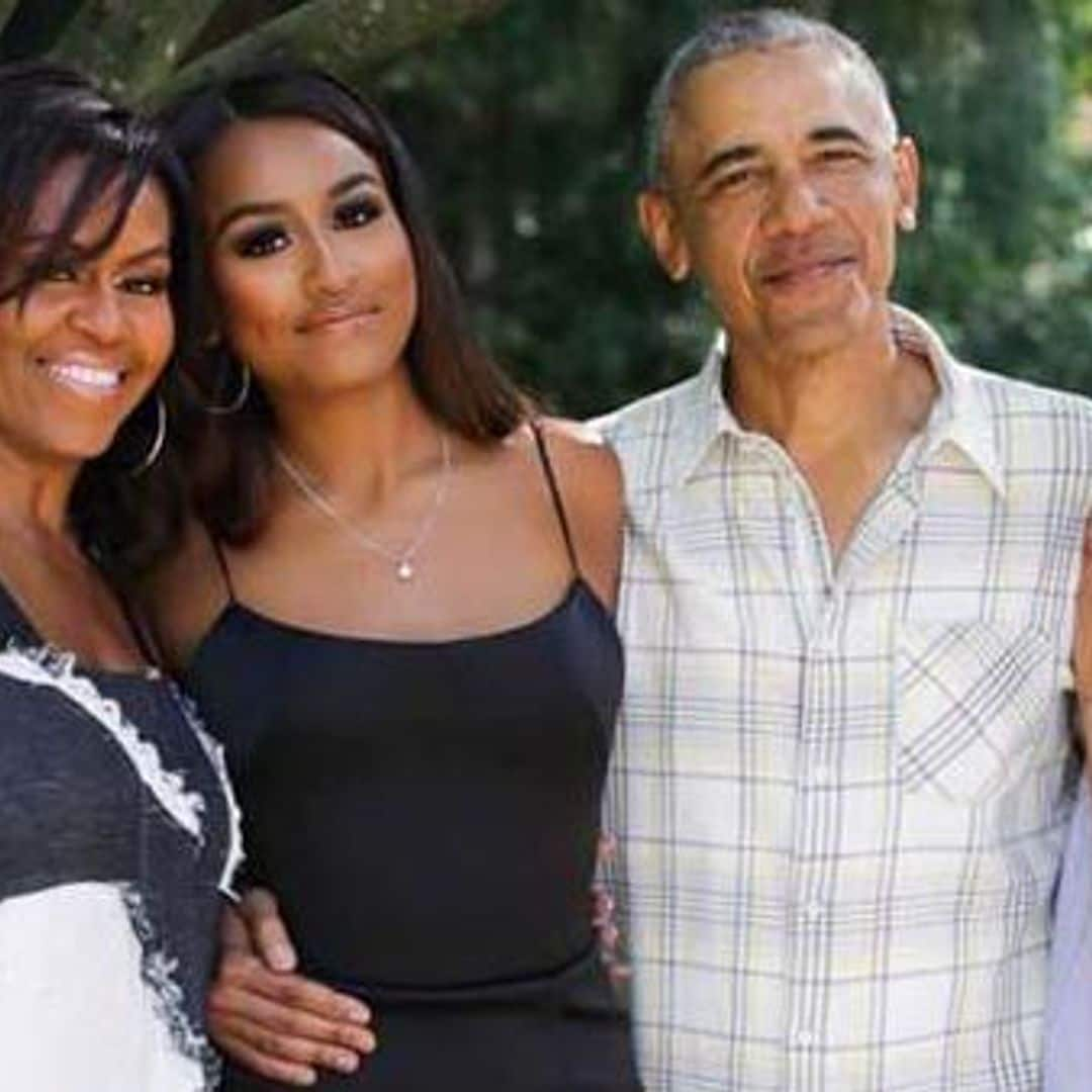 Sasha and Malia Obama are so tiny in adorable family throwback photo shared by dad Barack