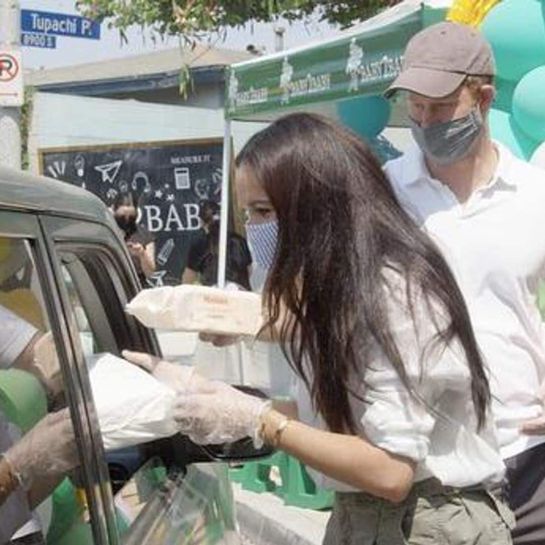 Meghan Markle and Prince Harry get personal with local families at drive-by event in new video