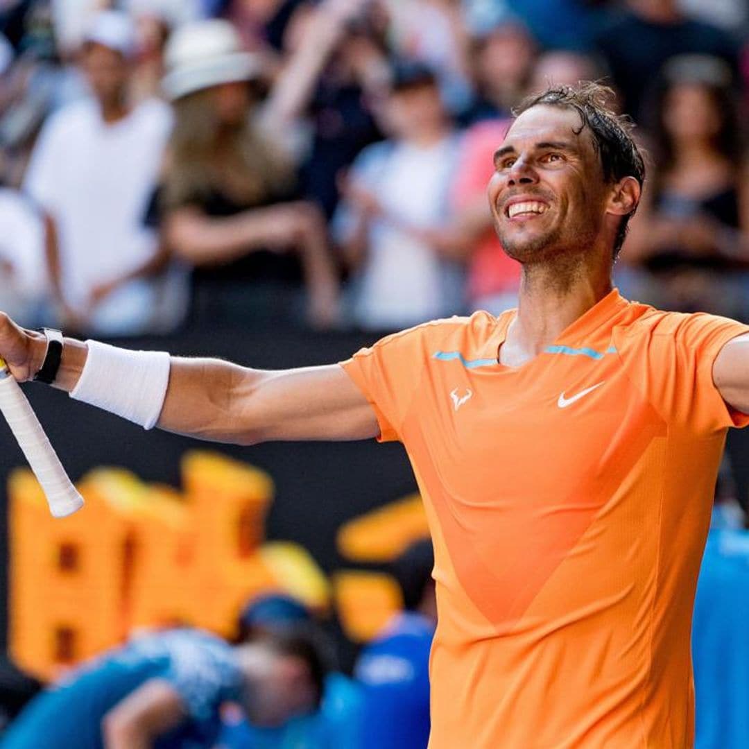 Rafael Nadal debuts at the Australian Open with his lucky charms: his wife and baby