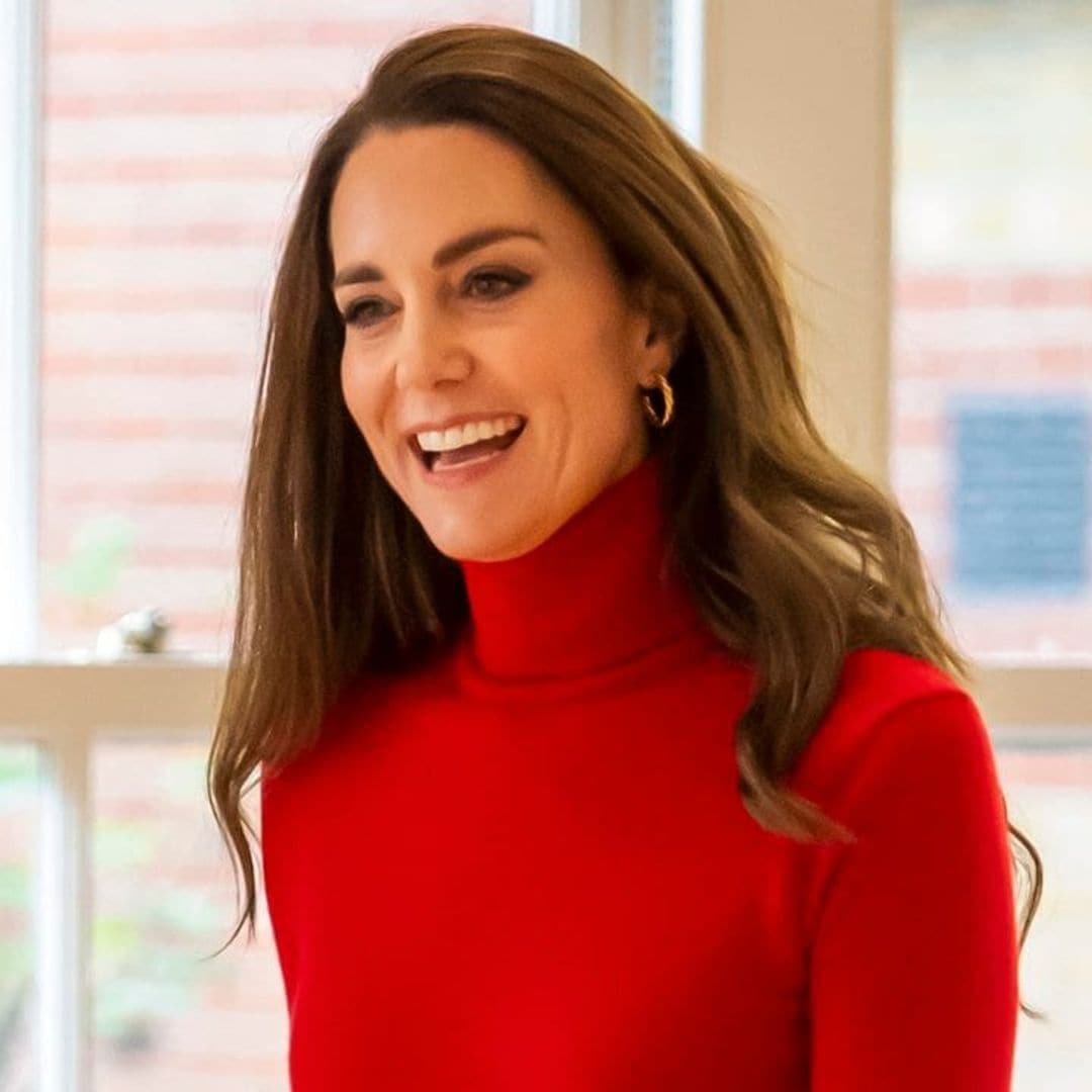 Kate Middleton shows off chic fall style in red outfit